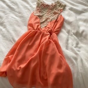 Coral & Gold Dress